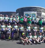 Large group of Mizen2Malin cyclists posing for a photo